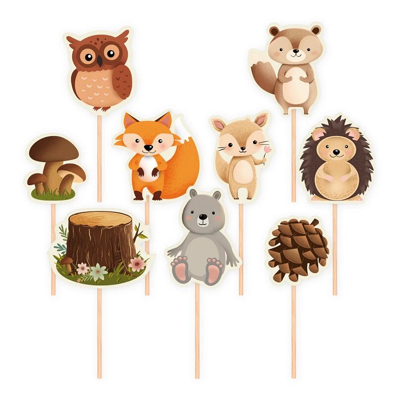 Skogsvänner - Cake Toppers 9-pack