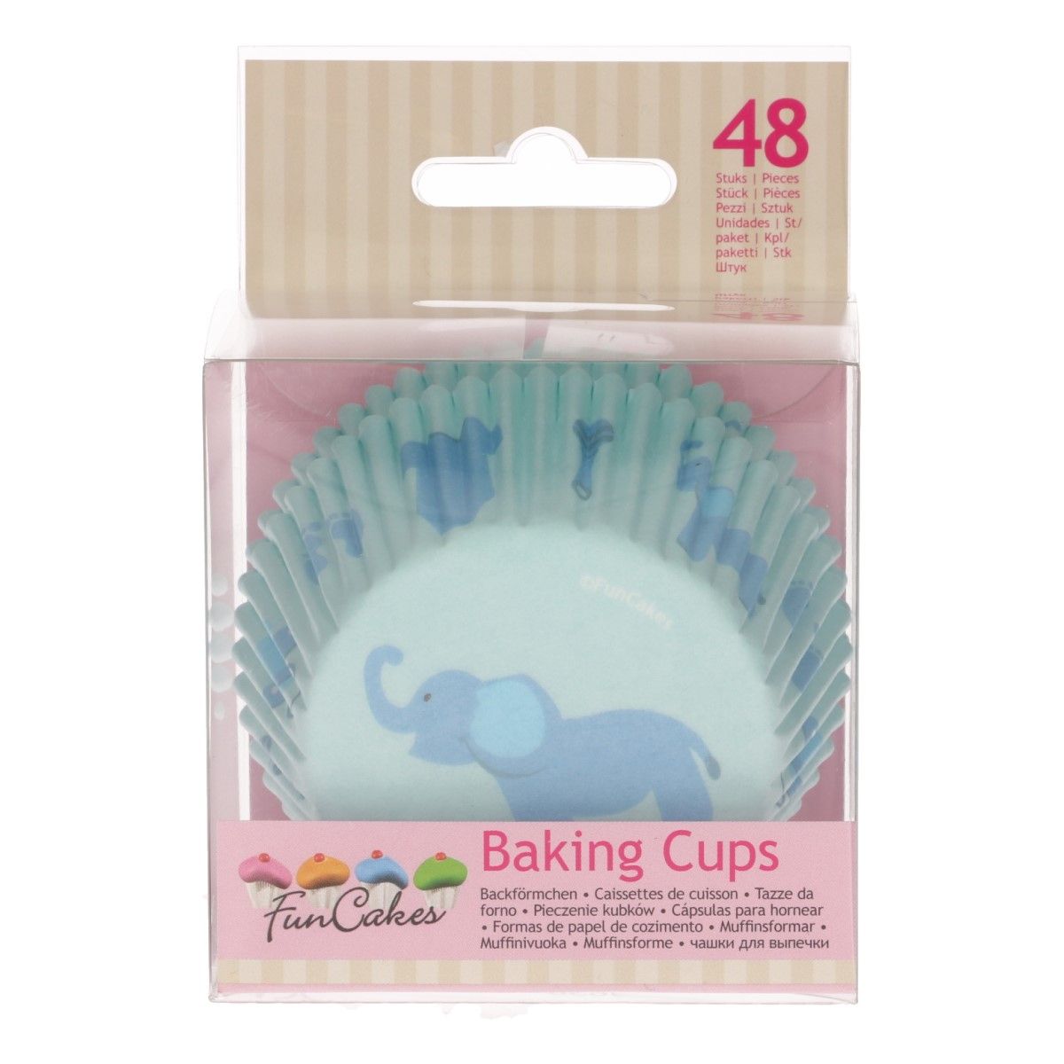 FunCakes - Muffinsformar Elefant Blå 48-pack