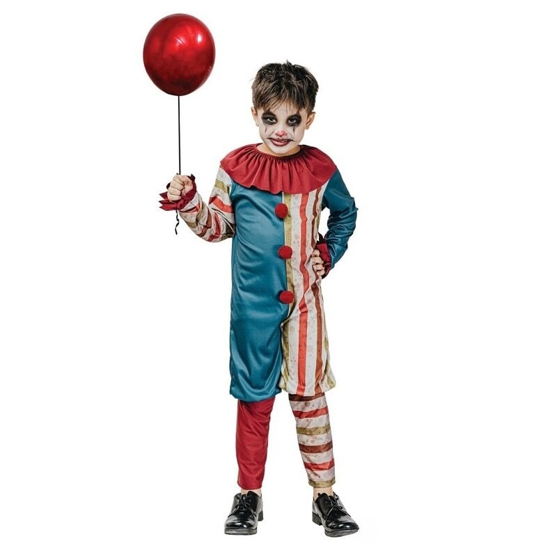 Vintage Clown Maskeraddräkt Barn 10-12 år (130-140 cm)