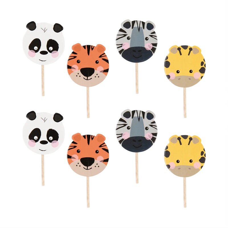 Safaridjur Cake Toppers 8-pack