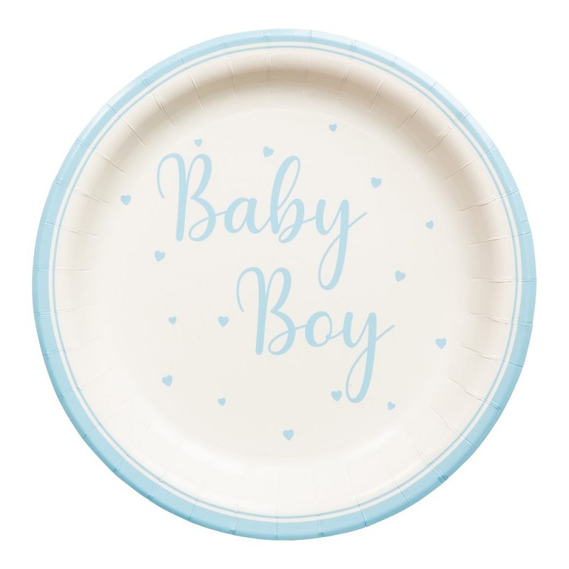 Babyshower Baby Boy - Tallrikar 8-pack