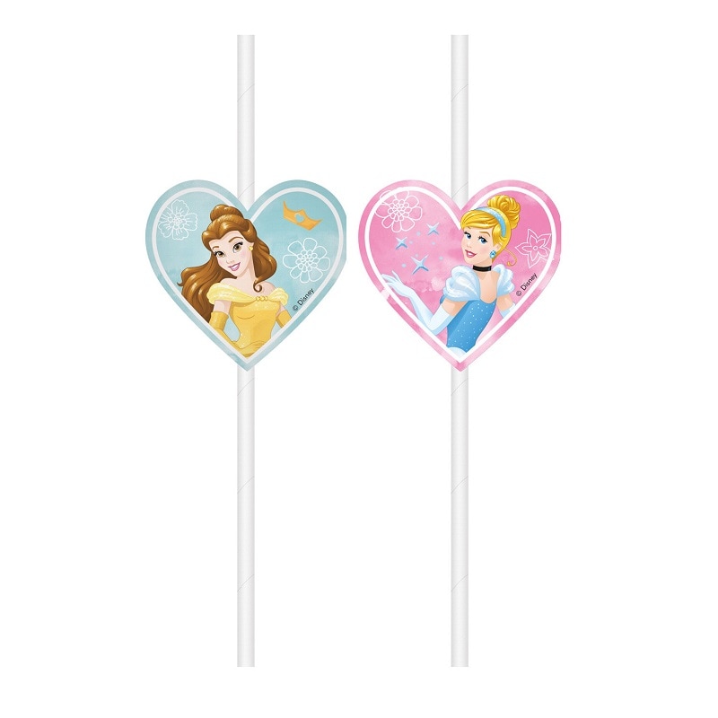 Disney Prinsessor - Pappsugrör 4-pack