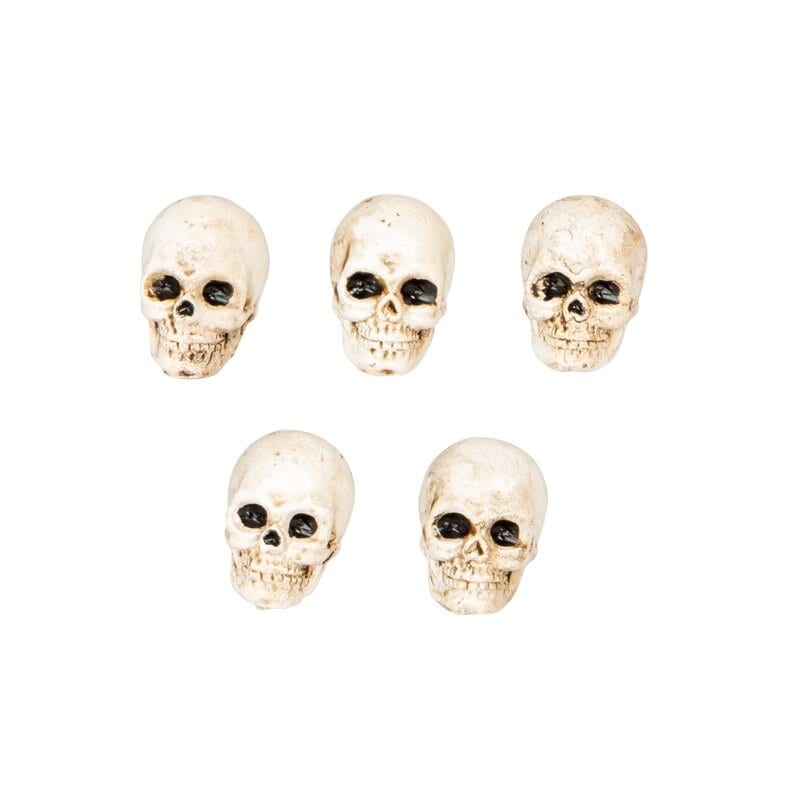 Halloweendekoration - Små dödskallar 2,2 cm 5-pack