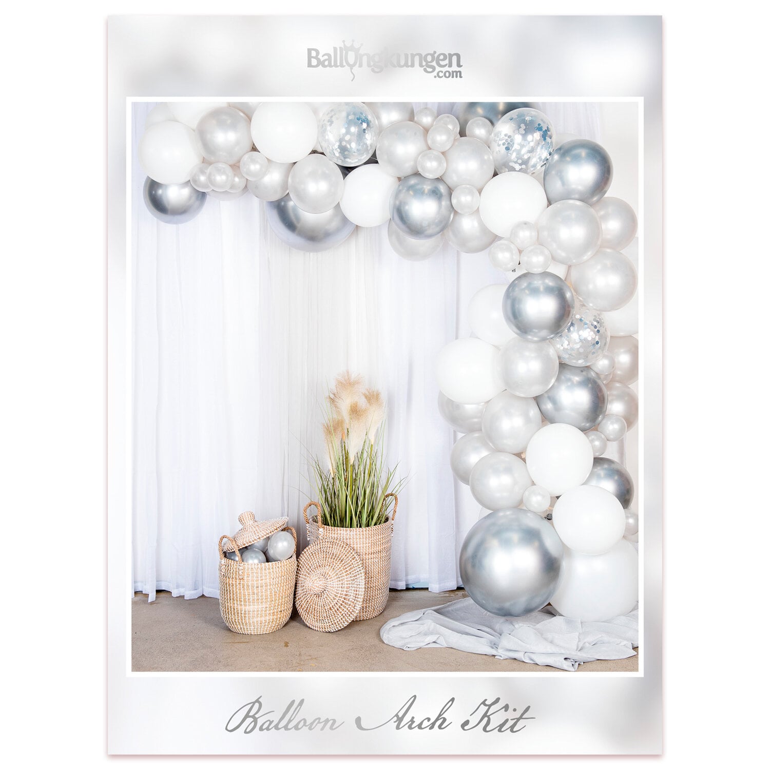 DIY Ballongbåge Silver Chrome