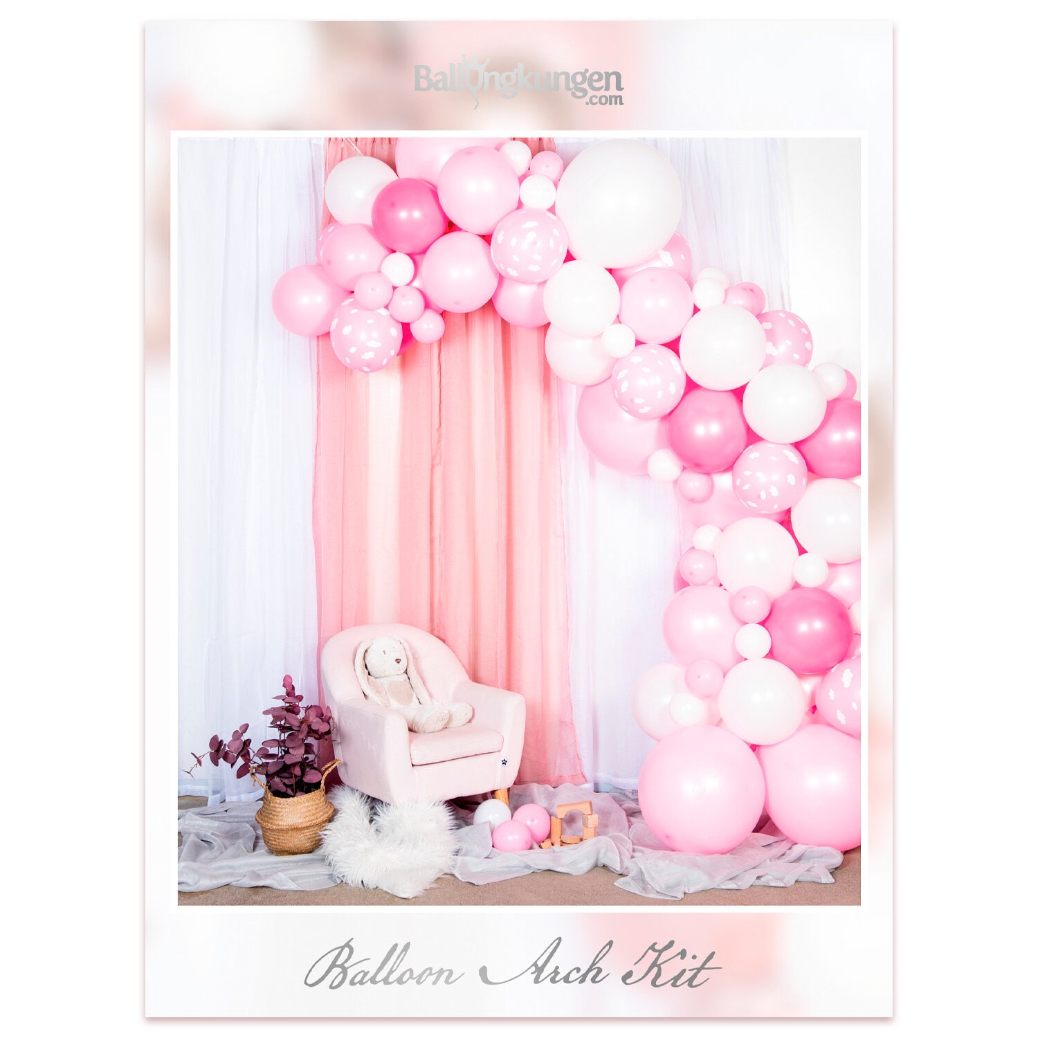 DIY Ballongbåge Baby Pink