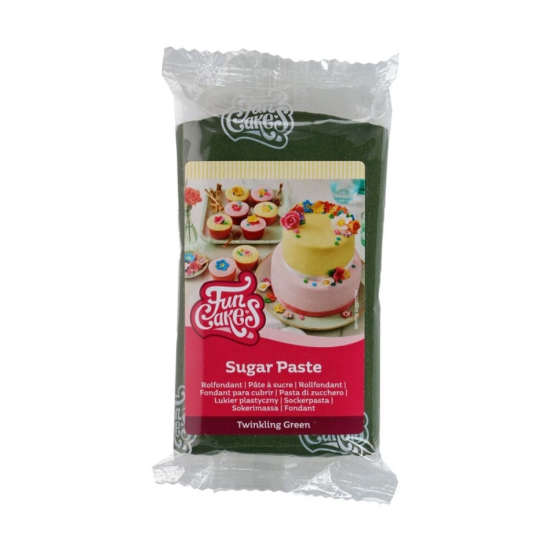 FunCakes - Sockerpasta Glittrig Mörkgrön 250 gram