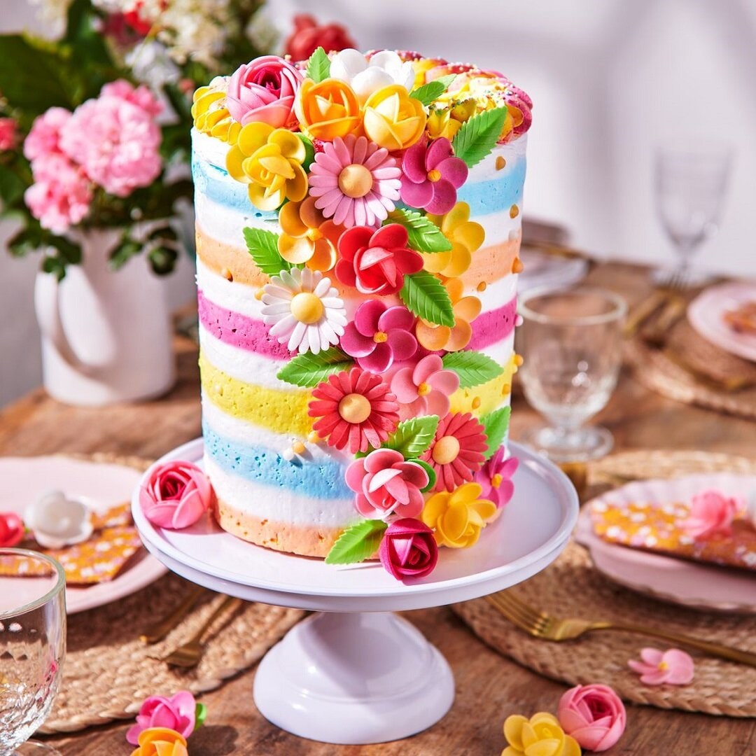 FunCakes - Ätbara Oblatblommor, Frangipani med blad 15-pack