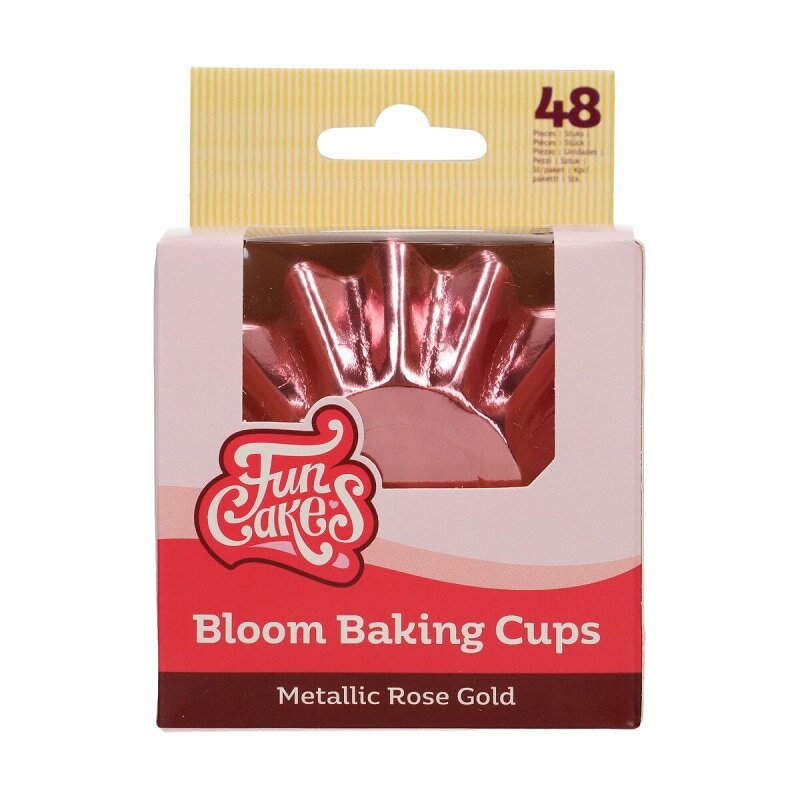 FunCakes - Muffinsformar Blomma Roséguld 48-pack