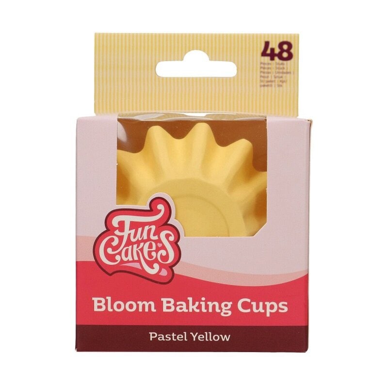 FunCakes - Muffinsformar Blomma Pastellgula 48-pack