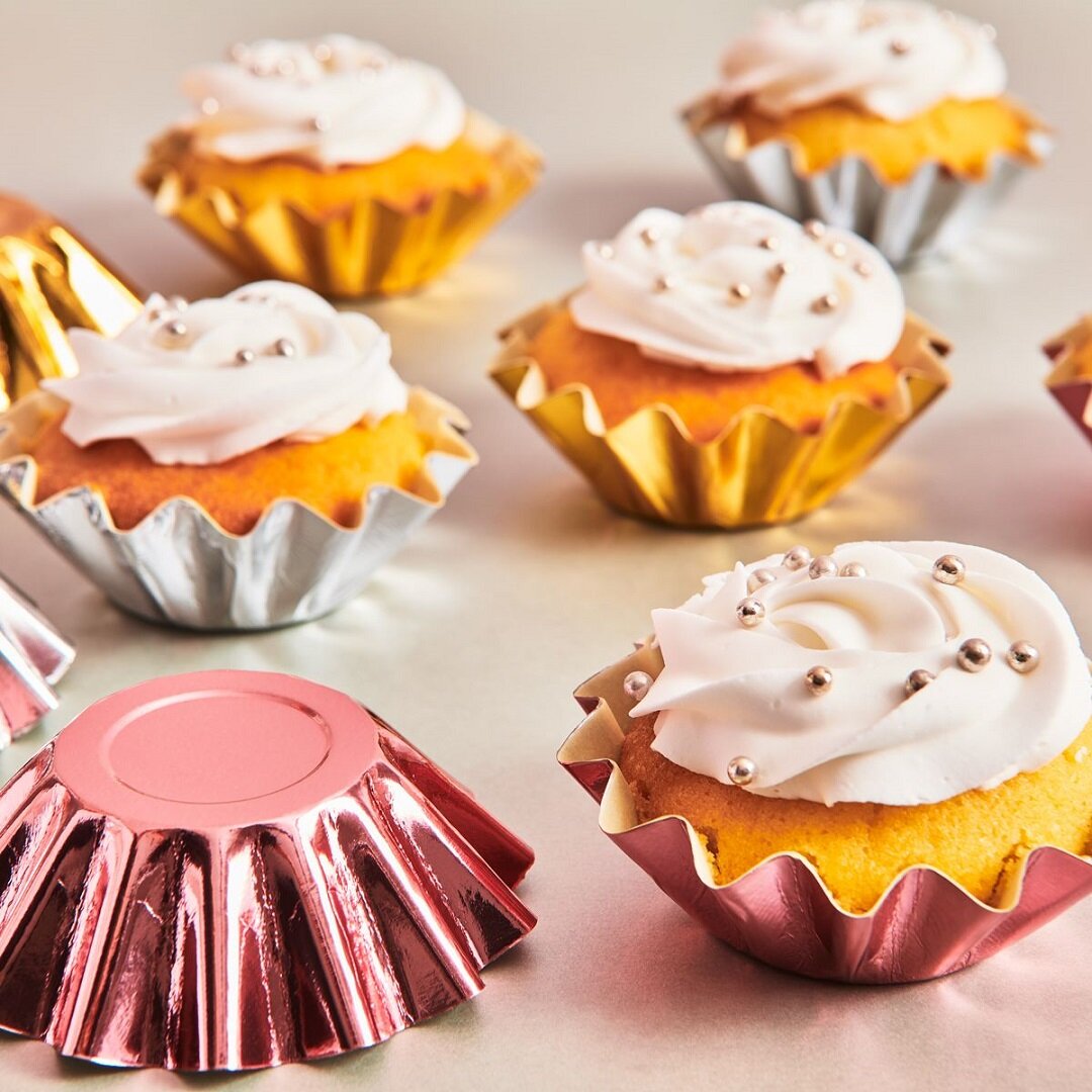 FunCakes - Muffinsformar Blomma Roséguld 48-pack